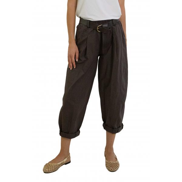 Pantalone morbido in cotone leggero con cinta "Olivia"